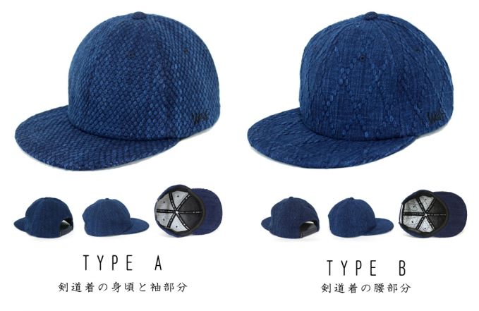 剣道着の生地を使用した「KENDO CAP」