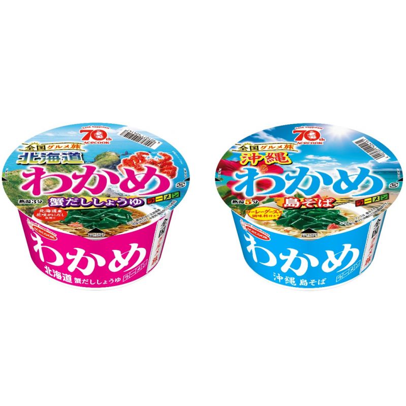 わかめラーメン　北海道　蟹だししょうゆ／沖縄　島そば