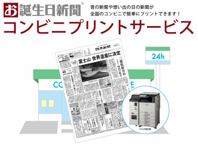お誕生日新聞コンビニプリントサービス