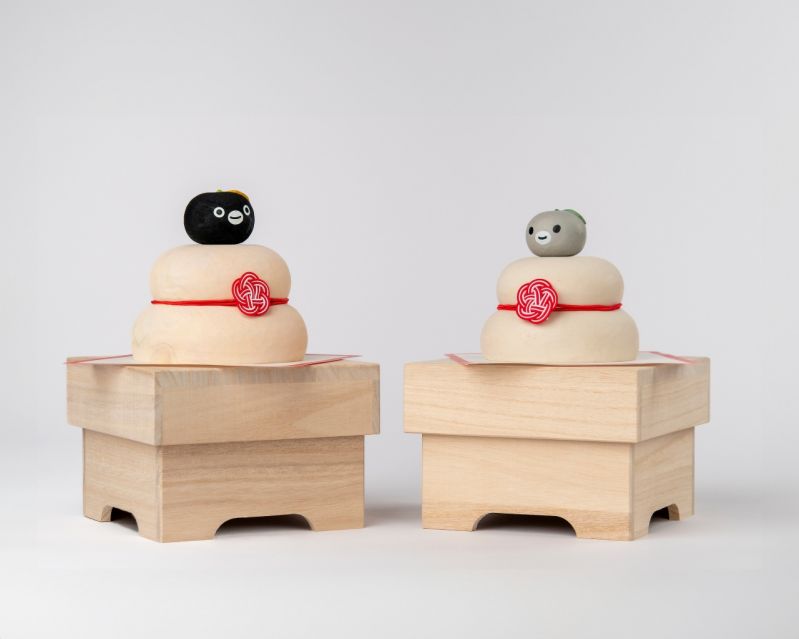 木彫り鏡餅Suicaのペンギン 2024