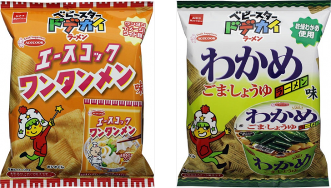 ベビースタードデカイラーメン（エースコック ワンタンメン味/わかめラーメン味）