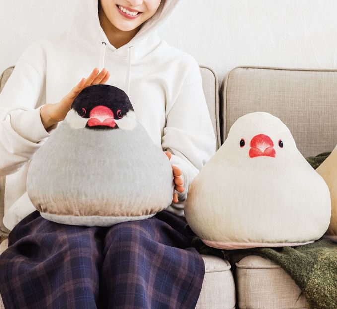 もっちりかわいい おもちみたいな文鳥クッション